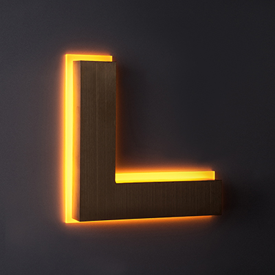 ساخت و طراحی تابلو تجاری حروف استيل طلايی خشدار