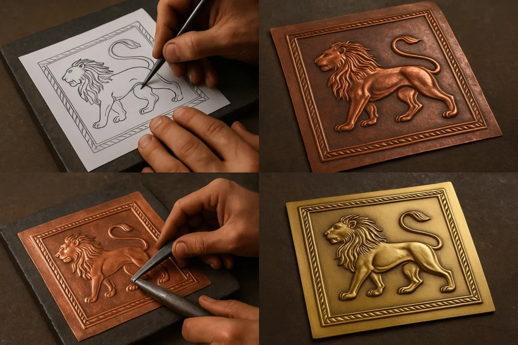 مراحل ساخت تابلو مسی و برنجی