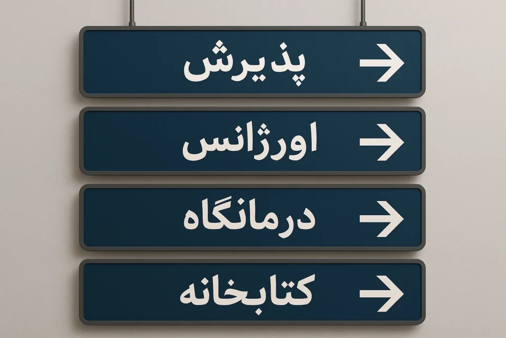 راهنما تابلو بیمارستانی